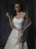 Interesting Floor Length A-Line Sweetheart With Tippet Low Back Sweep Train With Sash Wedding Dresses WDresses00796