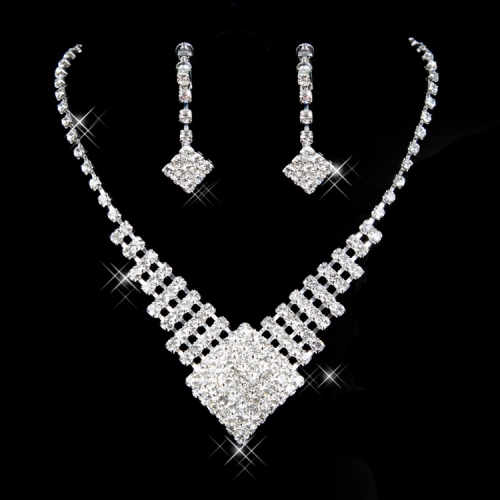 Gorgeous Alloy With Czech Rhinestones Wedding Bridal Jewelry Set,Including Necklace And Earrings