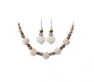 Elegant Alloy With Pearl Wedding Bridal Jewelry Set,Including Necklace And Earrings