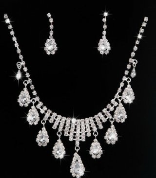 Gorgeous Alloy With Czech Rhinestones Wedding Bridal Jewelry Set,Including Necklace And Earrings