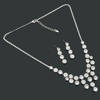 Gorgeous Alloy With Czech Rhinestones Wedding Bridal Jewelry Set,Including Necklace And Earrings