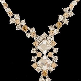 Gorgeous Alloy With Czech Rhinestones Wedding Bridal Jewelry Set,Including Necklace And Earrings