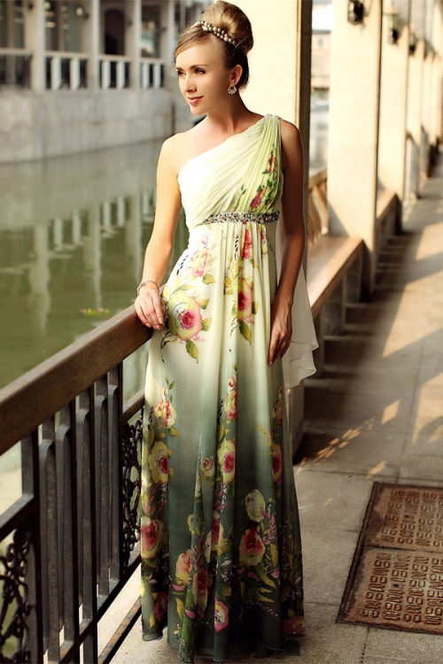 Italian Blossom Formal Cocktail Dress