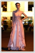Pink Silver and White Couture Cheap Prom Dresses