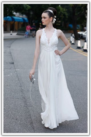 White Islands Casual Wedding Dress