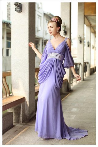 Purple Maiden Evening Dress