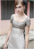 Crown Jewel Metallic Cocktail Dress