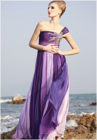 Violet and Lavender Chiffon Quinceanera Dress