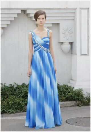 Ocean Guardian Elegant Long Blue Evening Dress