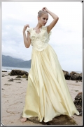 Sun Kissed Petals Cap Sleeve evening dress
