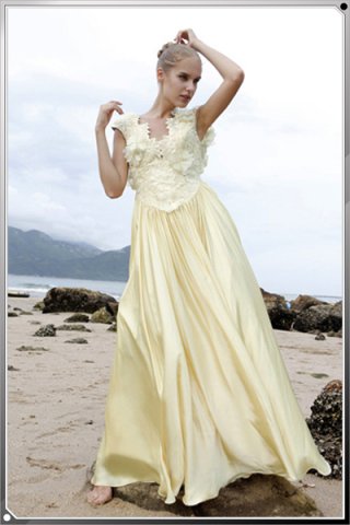 Sun Kissed Petals Cap Sleeve evening dress