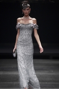 Silver Shoulder Pageant Gown