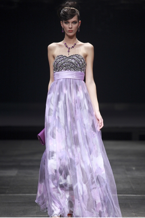 Stained Glass Strapless Prom Dress