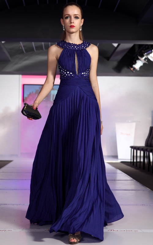 Royal Blue A-line Evening Gown
