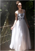 White with Black Beaded Bridal Gown Clearance