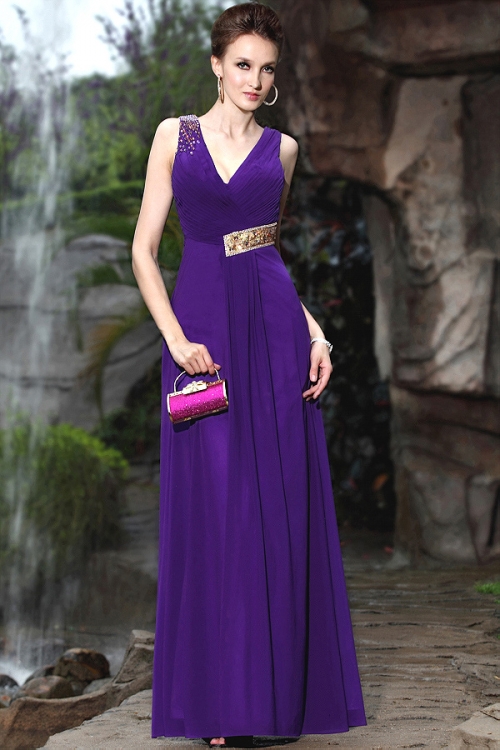 Violet Treasures V-Neck Gown