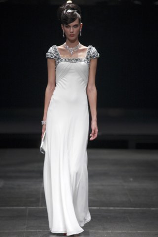 Sparkle White Cap Sleeve Formal Dress