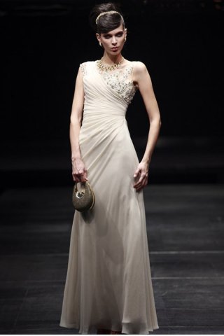 Beige One-Shoulder Lace Cocktail Dress