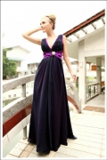Magenta and Plum Crossback Homecoming Gown - Final Sale