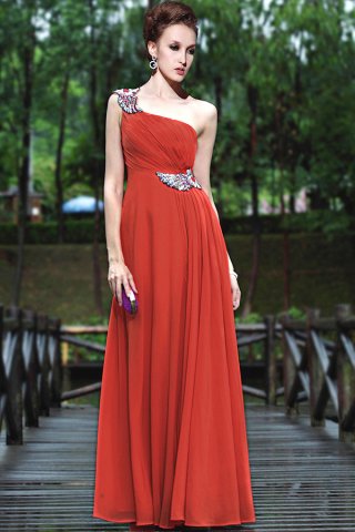 Tattoo Red Orange Sexy Shoulder Dress