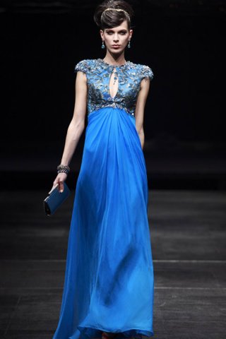 Short Sleeved Formal Evening Gown