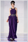 Deep Purple Ruched Pageant Gown
