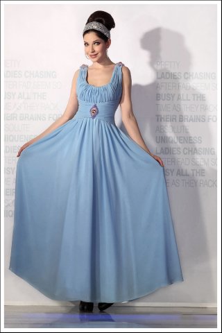 Periwinkle Peasant Dress