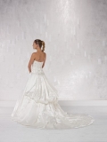 Luxurious Satin Strapless Softly Curved Neckline Ball Gown Wedding Dress