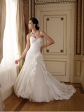 Luxurious Taffeta Sweetheart Gathered Bodice Ball Gown Wedding Dress