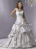Ball Gown Square Chapel Train Taffeta & LaceBridal Gown