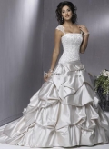 Ball Gown Queen Anne Court Train Taffeta Bridal Gown