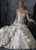 Ball Gown Sweetheart Chapel Train Satin & Organza Bridal Gown