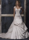 Princess Queen Anne Chapel Train Satin & Tulle Bridal Gown