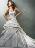 Ball Gown Sweetheart Court Train Taffeta Bridal Gown