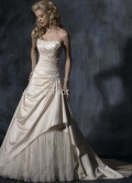 Princess Sweetheart Court Train Satin & Organza Bridal Gown