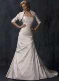 Trumpet Strapless Court Train Satin Bridal Gown