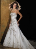 Trumpet Sweetheart Chapel Train Satin & Organza Couture Wedding