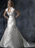 Trumpet Sweetheart Court Train Satin Bridal Gown