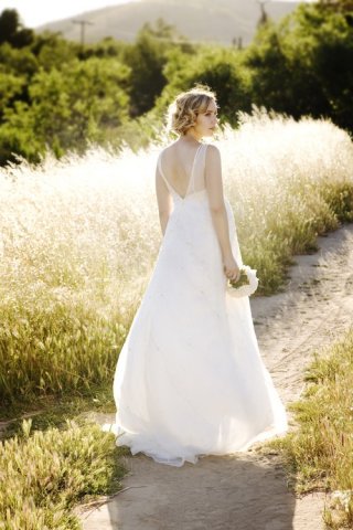 Chiffon Sleeveless V-neck Empire Bodice with Floor Length