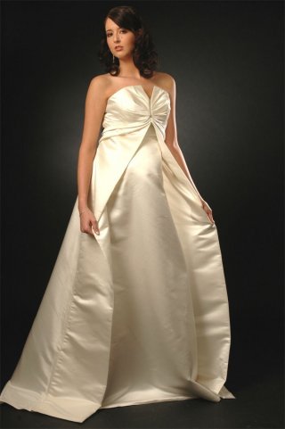 Satin Strapless Empire Floor Length