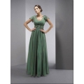 Cap sleeve tissue chiffon beautifull bridesmaid dress