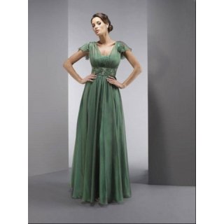 Cap sleeve tissue chiffon beautifull bridesmaid dress