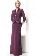 Grape Formal Vintage Floor Length Design Column Cheap Mother of Groom and Bride Dress