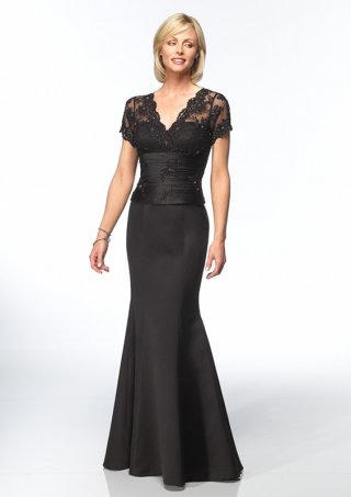 Satin Sexy Mermaid Style Floor Length Mother of Bride Dress