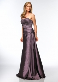 Strapless Rouched Bodice with A line Skirt Mother of Bride Dress
