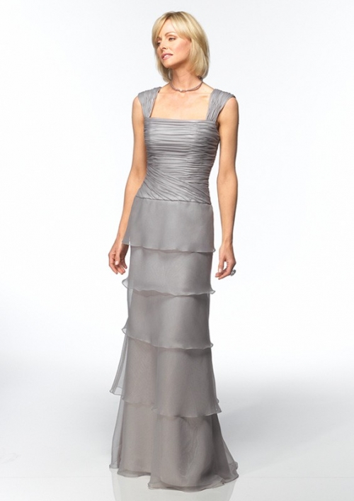 Zipper Closuer Mother of the Bride Dresses With A line Skirt and Rouched Bodice