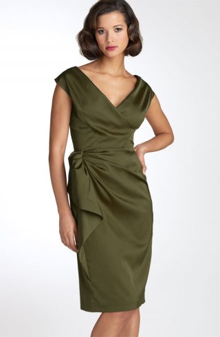 Stretch Satin Sheath Dress