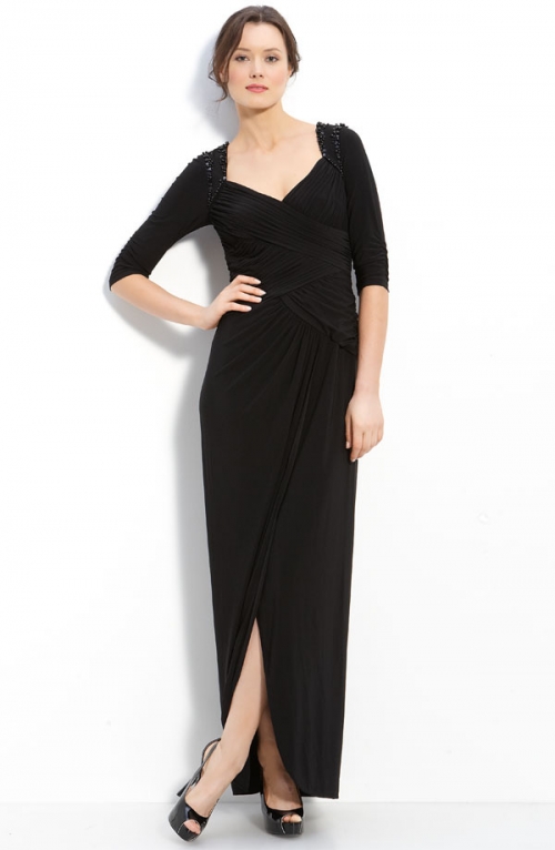 Beaded Gathered Jersey Gown Beaded Gathered Jersey Gown