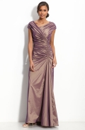 Asymmetrical Ruched Taffeta Gown