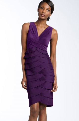 Jersey & Taffeta Sheath Dress